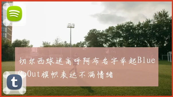 切尔西球迷高呼阿布名字举起BlueCoOut旗帜表达不满情绪